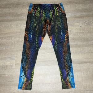 Alexander McQueen Rainbow Kaleidoscope Crocodile Snake Print Leggings Size XL